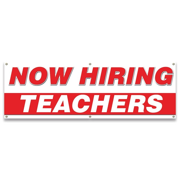 Now Hiring Teachers Banner Apply Inside Accepting Application Single Sided